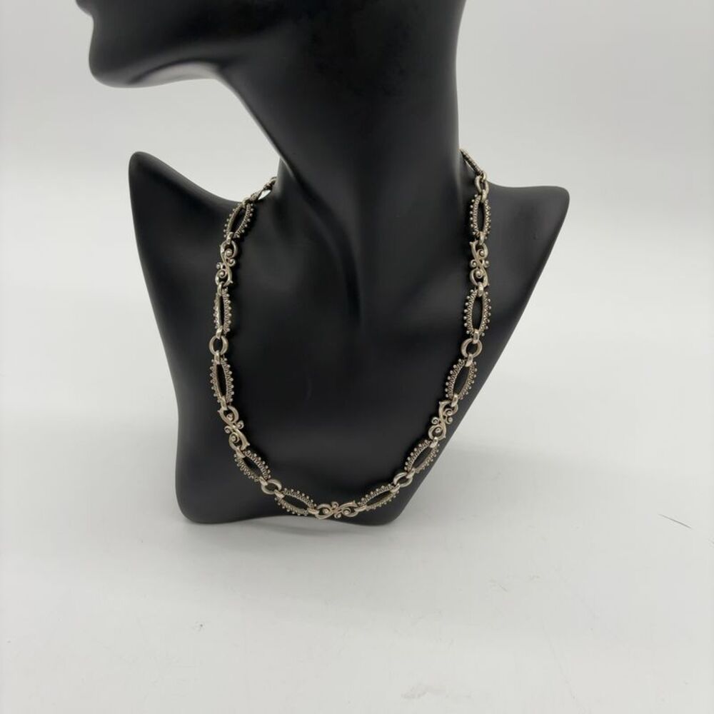 Barbara Bixby Sterling & 18k textured 18 1/2 in necklace